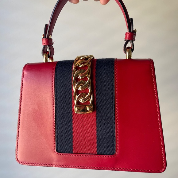 Red Gucci Mini Sylvie Bag - Picture 2 of 8